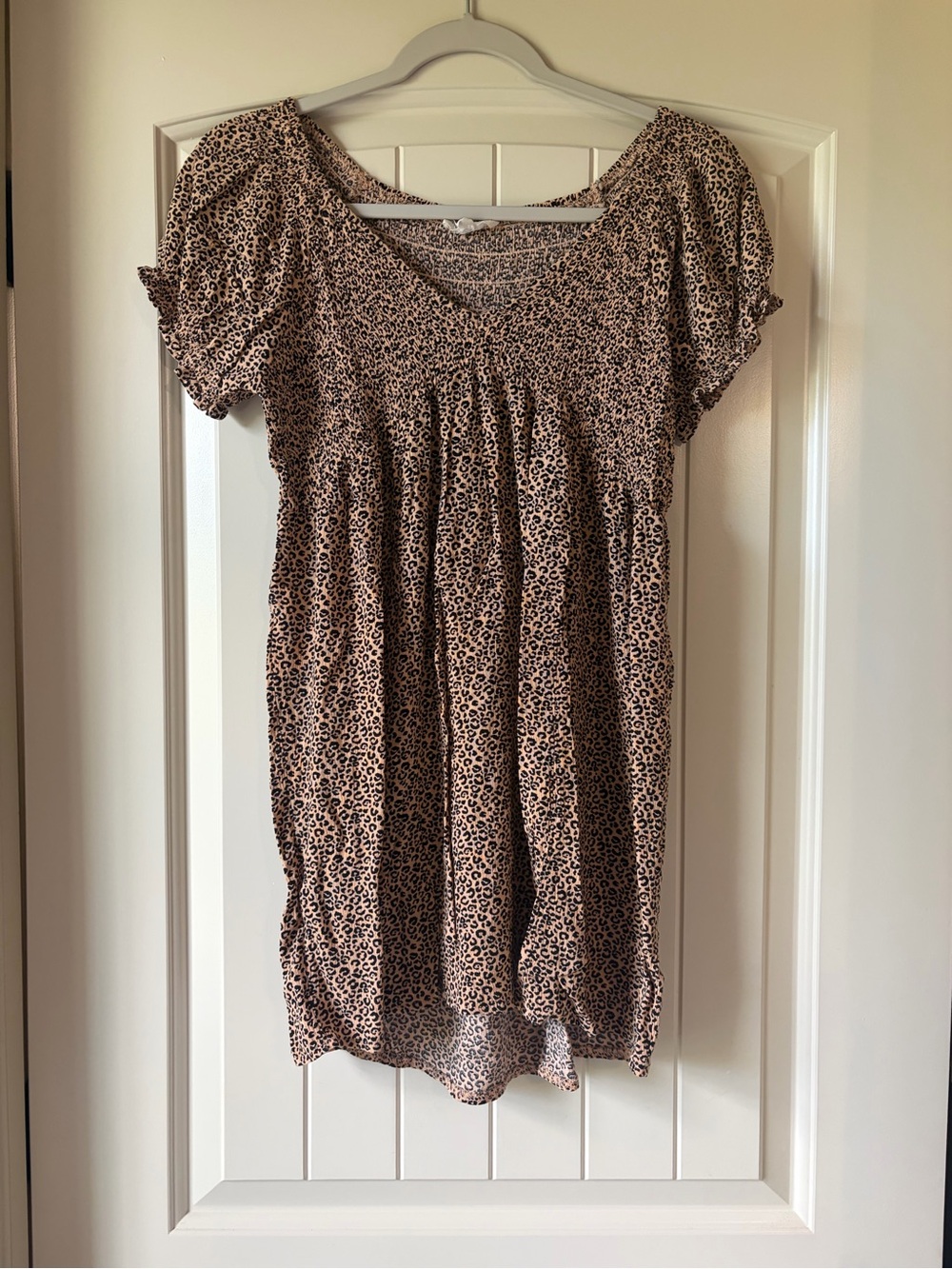 LA Hearts Leopard Print Mini Babydoll Dress